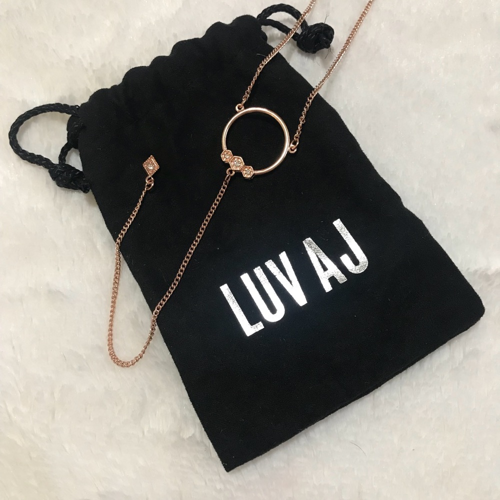 Luv AJ Rose Gold Drop Necklace